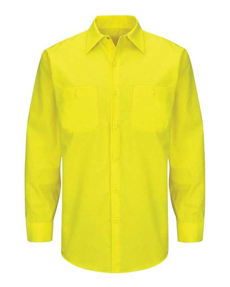 Red Kap Men's Enhanced Hi-Visibility Long Sleeve Work Shirt