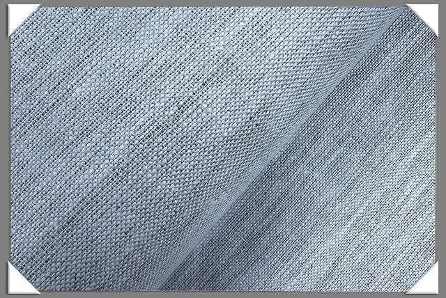Blue/Grey Linen Fabric - Blue/Grey Solid, 58/60" Width