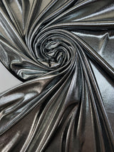 Silver Knitted Fabric With Moiré