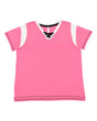 LAT Women's Curvy Lace-Up Fine Jersey Tee