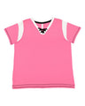 LAT Women's Curvy Lace-Up Fine Jersey Tee