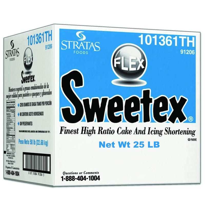 Sweetex 25 LB High Ratio Cake and Icing Shortening Smooth White Finish Trans Fat Free Base