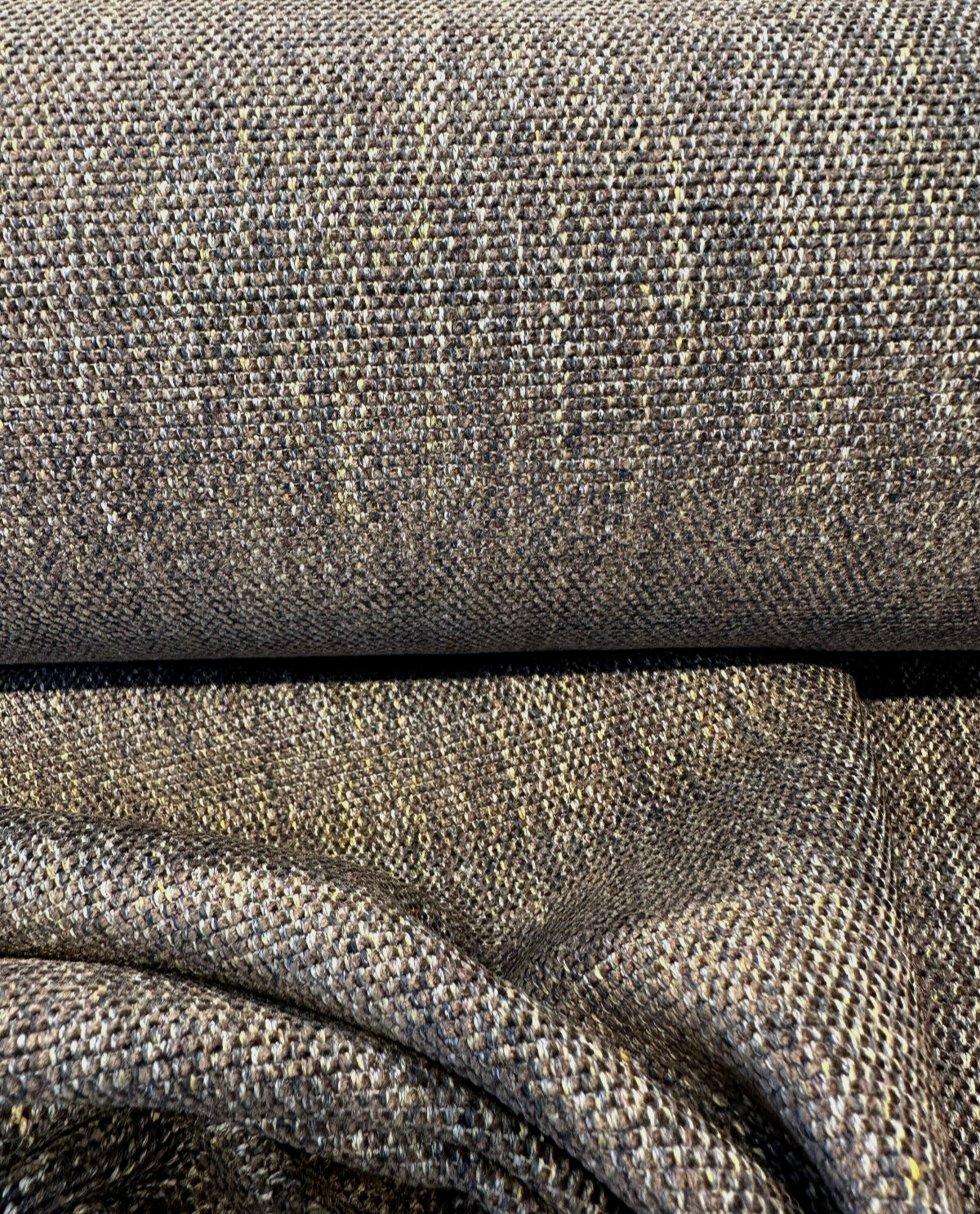 Italian Bolzano Harvest Tweed Chenille Brown Upholstery Fabric - Brown Chenille Tweed, 56" Width (1 Yard)