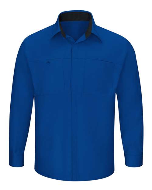 Red Kap Men's Performance Plus Long Sleeve Shirt with OilBlok Technology