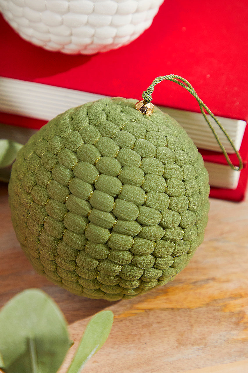 4" Knit Pom Pom Ball Ornament