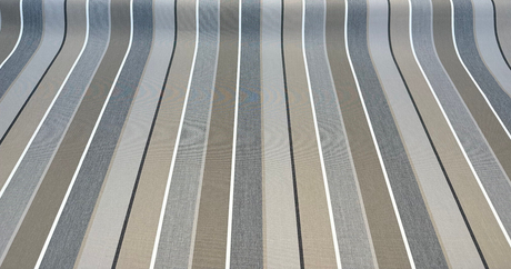 Sunbrella Milano Charcoal Stripes Acrylic Fabric - Blue, Light Blue, Navy, White Stripes, 54" Width (1 Yard)