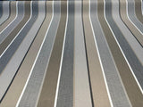 Sunbrella Milano Charcoal Stripes Acrylic Fabric - Blue, Light Blue, Navy, White Stripes, 54" Width (1 Yard)