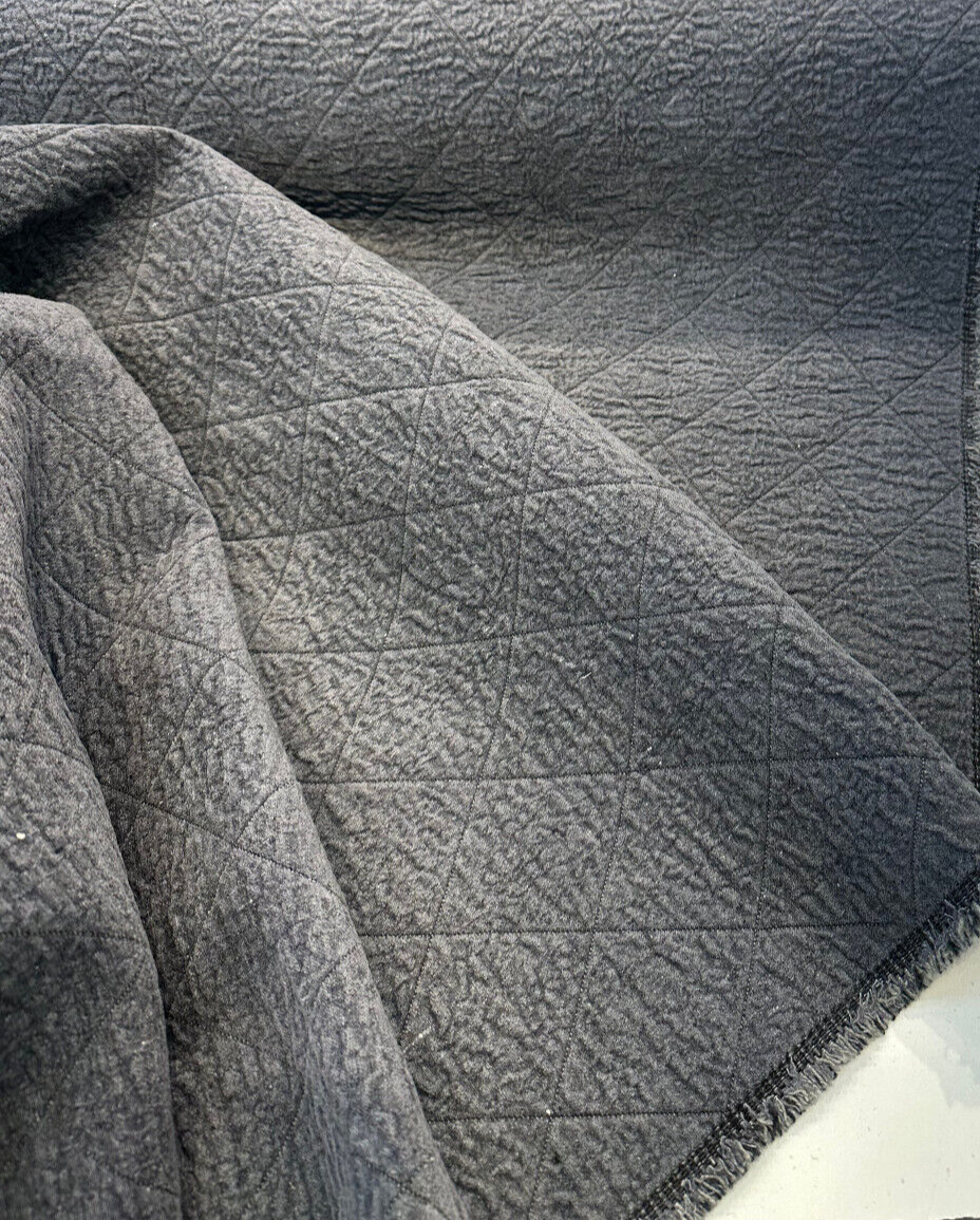 Downtown Iron Quilted Dark Blue Chenille Upholstery Chenille Fabric - Quilted Dark Blue, 52" Width (1 Yard)