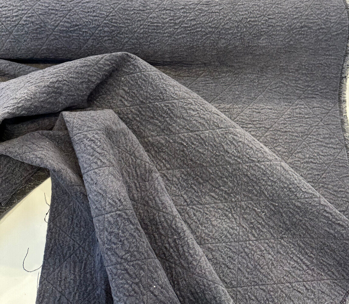 Downtown Iron Quilted Dark Blue Chenille Upholstery Chenille Fabric - Quilted Dark Blue, 52" Width (1 Yard)