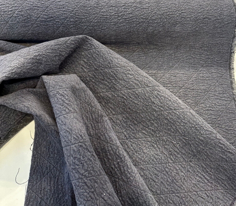 Downtown Iron Quilted Dark Blue Chenille Upholstery Chenille Fabric - Quilted Dark Blue, 52" Width (1 Yard)
