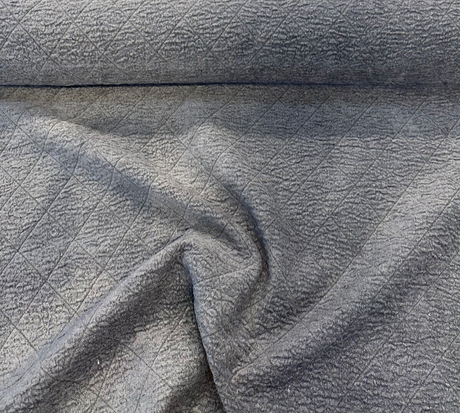 Downtown Iron Quilted Dark Blue Chenille Upholstery Chenille Fabric - Quilted Dark Blue, 52" Width (1 Yard)