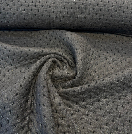 Industry Iron Thick Tufted Quilted Italian Upholstery Fabric - Gray Tufted Quilted, 54" Width (1 Yard)