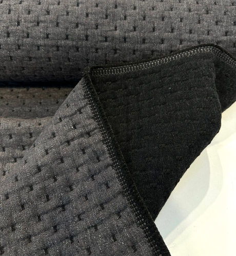 Industry Iron Thick Tufted Quilted Italian Upholstery Fabric - Gray Tufted Quilted, 54" Width (1 Yard)