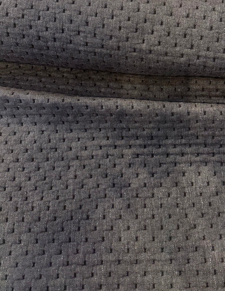 Industry Iron Thick Tufted Quilted Italian Upholstery Fabric - Gray Tufted Quilted, 54" Width (1 Yard)