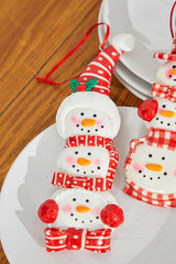 6" Snowman with Plaid or Polka Dot Hat Resin Ornament