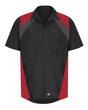 Red Kap Men's Tri-Color Short Sleeve Shop Shirt