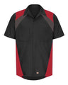 Red Kap Men's Tri-Color Short Sleeve Shop Shirt