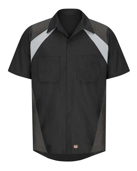 Red Kap Men's Tri-Color Short Sleeve Shop Shirt