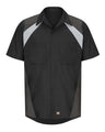 Red Kap Men's Tri-Color Short Sleeve Shop Shirt