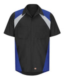 Red Kap Men's Tri-Color Short Sleeve Shop Shirt