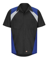 Red Kap Men's Tri-Color Short Sleeve Shop Shirt