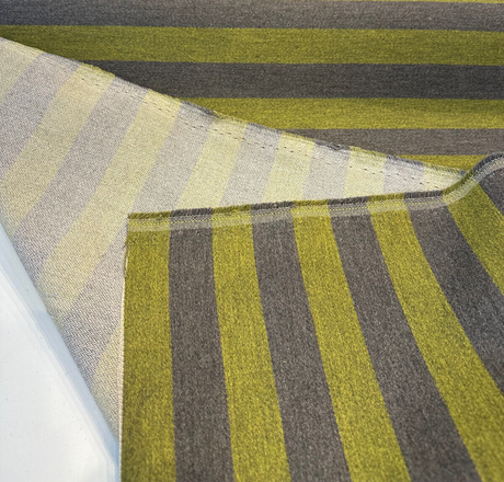 Shout Solution Dyed Acrylic Fabric - Leaf Green Stripe, 54" Width (1 Yard)