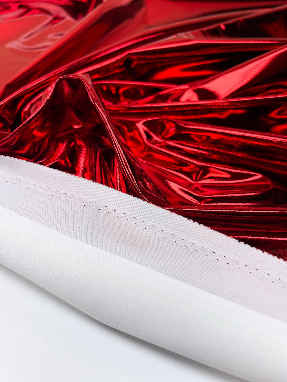 Red Polyamide Elastane Knitted Fabric