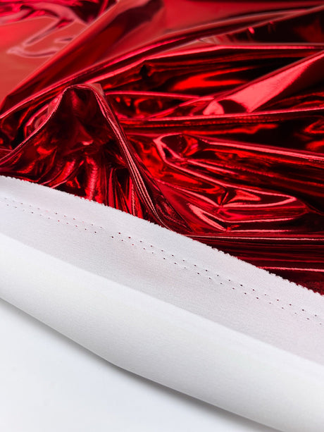 Red Polyamide Elastane Knitted Fabric