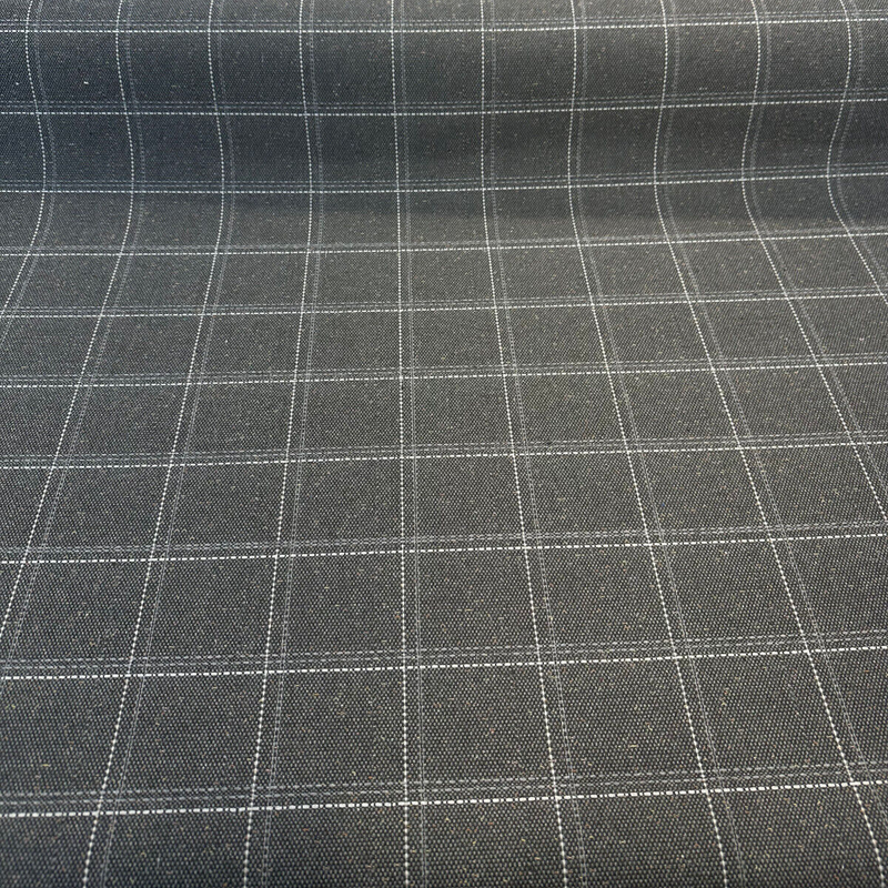 Sunbrella Hunt Raven ReTweed Collection Solution Dyed Acrylic Fabric - Black Checks, 54" Width (1 Yard)