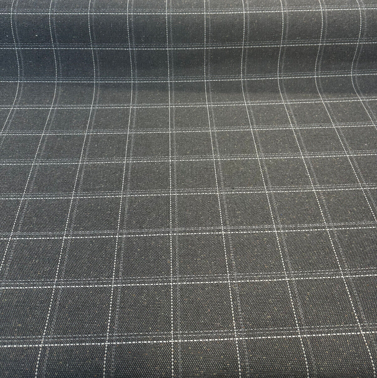 Sunbrella Hunt Raven ReTweed Collection Solution Dyed Acrylic Fabric - Black Checks, 54" Width (1 Yard)
