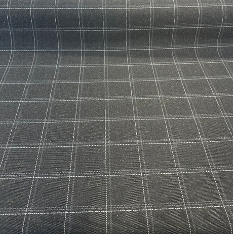Sunbrella Hunt Raven ReTweed Collection Solution Dyed Acrylic Fabric - Black Checks, 54" Width (1 Yard)