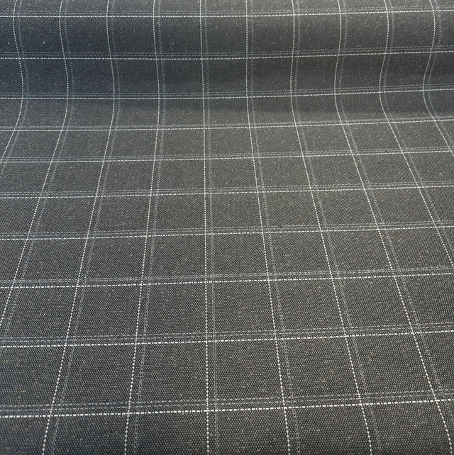 Sunbrella Hunt Raven ReTweed Collection Solution Dyed Acrylic Fabric - Black Checks, 54" Width (1 Yard)