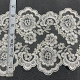 Embroidered Mesh Corded Lace Trim