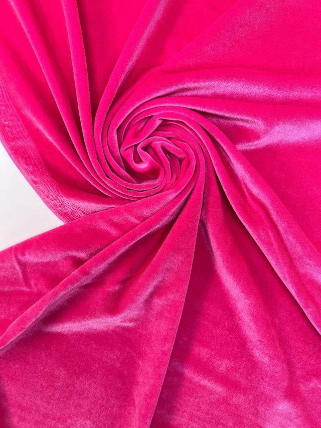Pink Velour Knitted Fabric