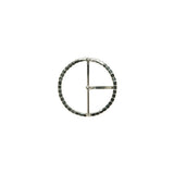 Swarovski Crystal and Silver Circular Rhinestone Buckle - 1.25"