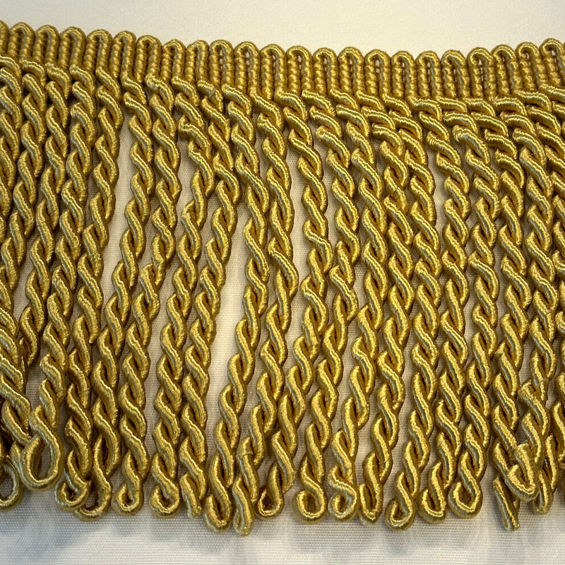 Light Antique Gold Bullion Fringe Trim - Gold, 6" Width (1 Yard)