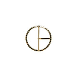 Swarovski Crystal and Gold Circular Rhinestone Buckle - 1.25"