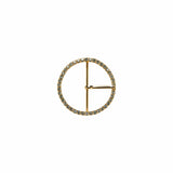 Swarovski Crystal and Gold Circular Rhinestone Buckle - 1.25"