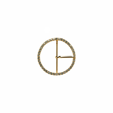 Swarovski Crystal and Gold Circular Rhinestone Buckle - 1.25"