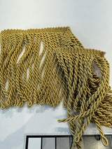 Light Antique Gold Bullion Fringe Trim - Antique Gold, 9" Width (1 Yard)