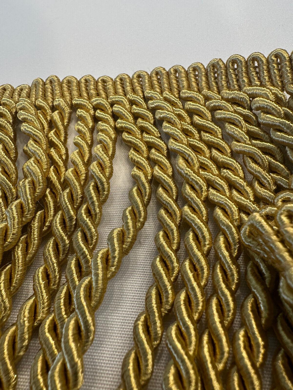 Light Antique Gold Bullion Fringe Trim - Antique Gold, 9" Width (1 Yard)