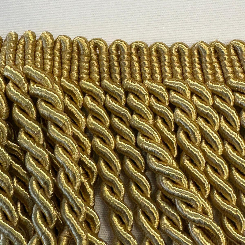 Light Antique Gold Bullion Fringe Trim - Antique Gold, 3" Width (1 Yard)