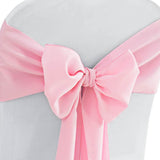 10 Pieces Pink Soft 8"x108" Polyester Chair Sashes, Wrinkle Resistant Wedding Decor