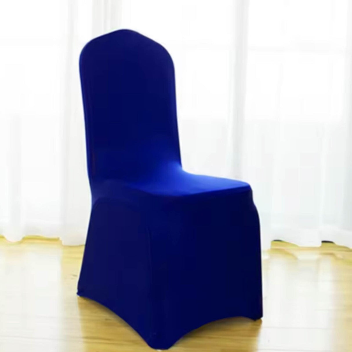 Navy Blue Spandex Banquet Chair Cover with Stretch Fit for Weddings and Events