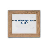 8x10" Light Brown Wood-Effect Frame with Acid-Free Mat & Plastic Front – For Hanging or Standing, ALFTA Hook Compatible