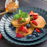 10 Count Scalloped Slate Blue Paper Plates for Elegant Events and Parties 10.5 Inch