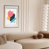 Oak Effect Frame with Mount, 24x36" – Horizontal/Vertical, No-Nail Hanging!