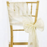 10 Pieces 9.5"x108" Pintuck Taffeta Chair Sashes Ivory