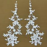Beaded Corded Floral Lace Applique