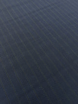 Italian Wool Blue Black Striped Fabric